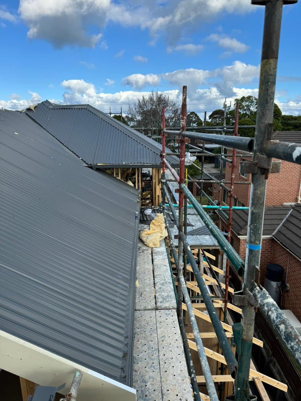 Colorbond steel roof installation in Chatswood