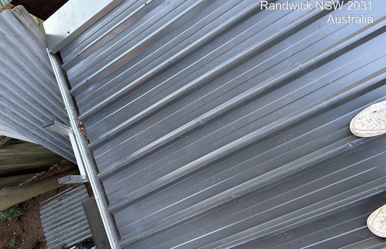 New Zincalume corrugated metal roof installation Crown Roofers Randwick Sydney Eastern Suburbs project 2 — photo 2 v2