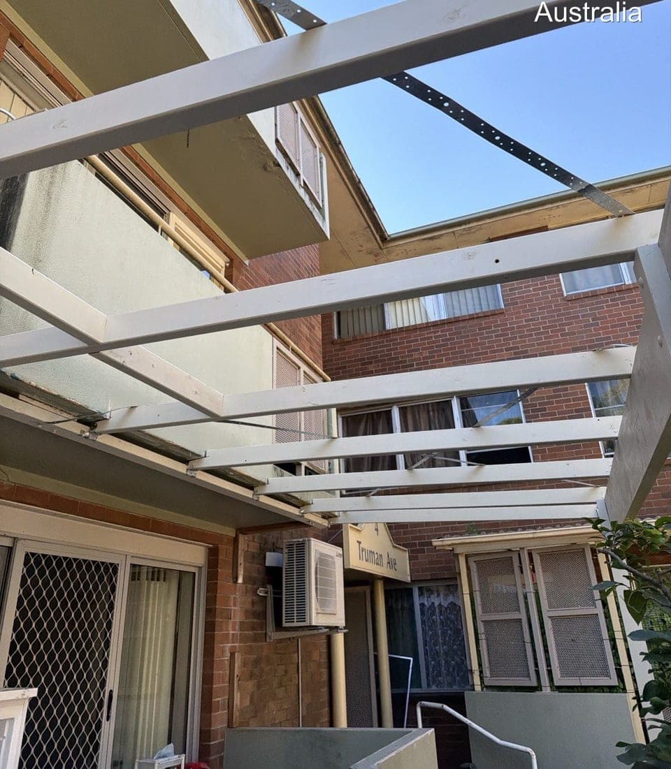Polycarbonate pergola roof replacement Crown Roofers Riverwood South West Sydney — photo 1 v2