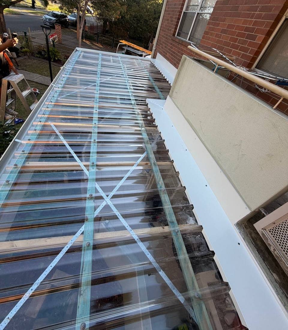 Polycarbonate pergola roof replacement Crown Roofers Riverwood South West Sydney — photo 23 v2