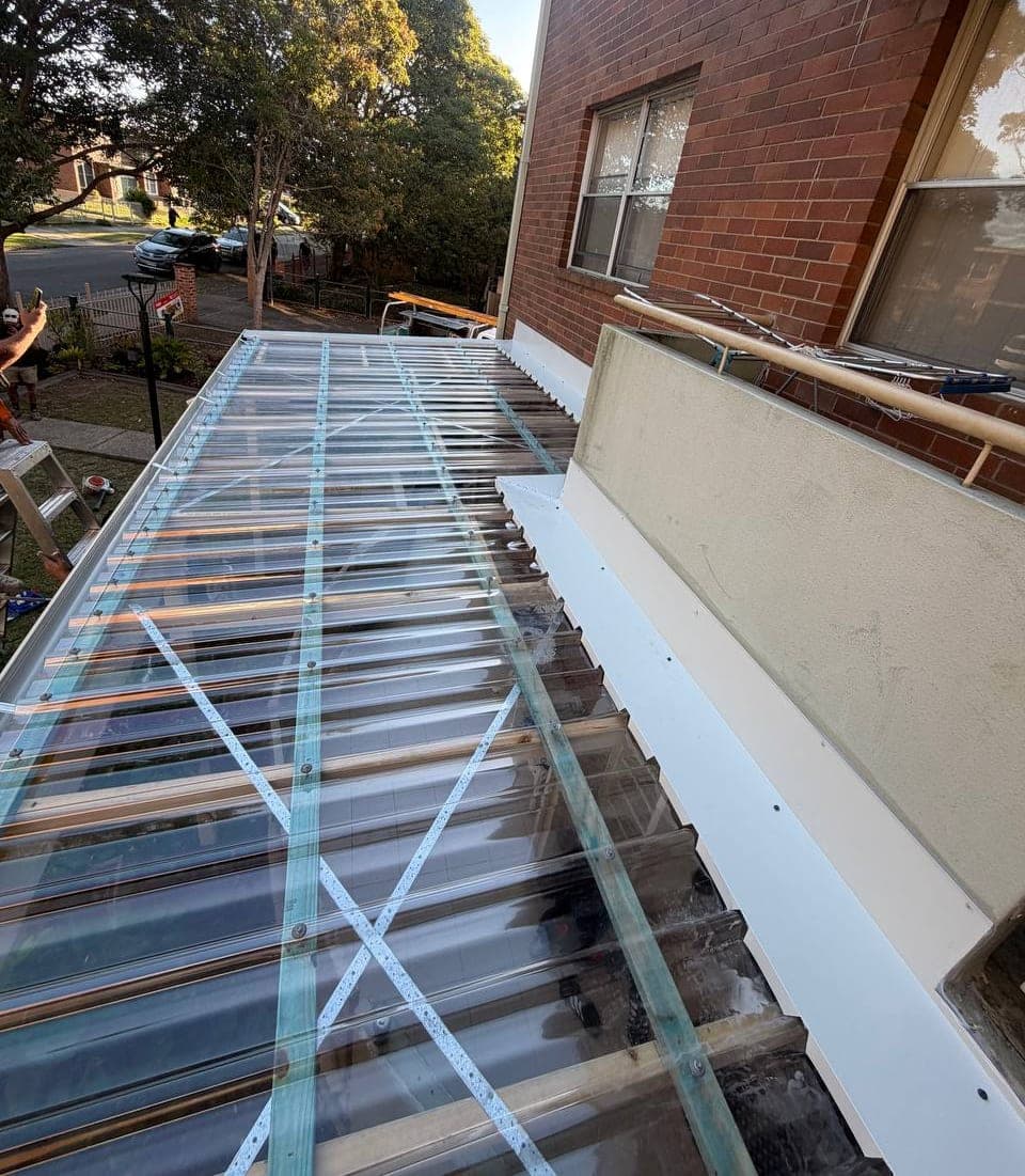 Polycarbonate pergola roof replacement Crown Roofers Riverwood South West Sydney — photo 27 v2