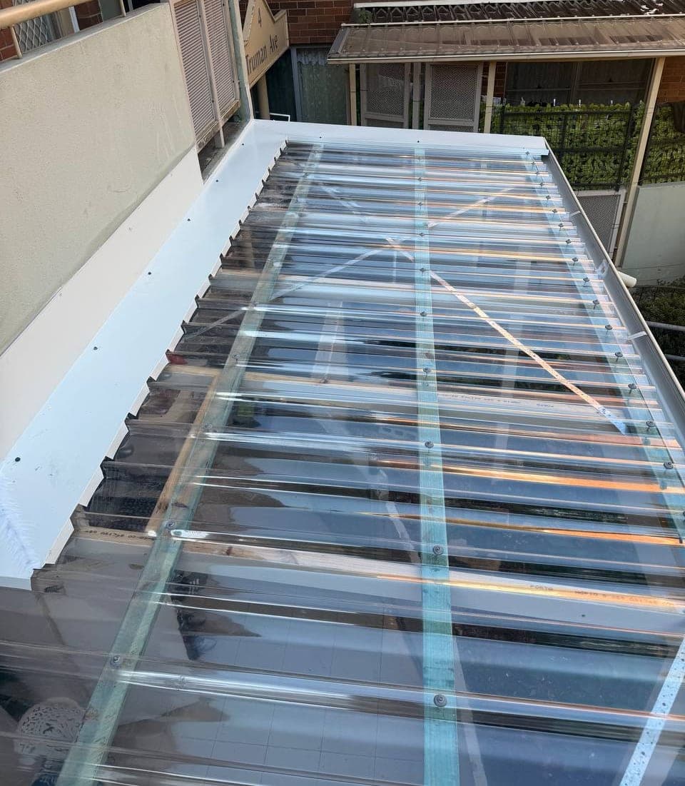 Polycarbonate pergola roof replacement Crown Roofers Riverwood South West Sydney — photo 28 v2