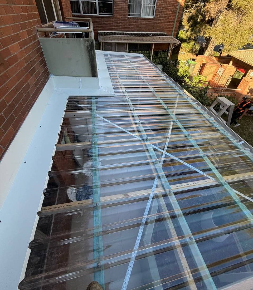 Polycarbonate pergola roof replacement Crown Roofers Riverwood South West Sydney — photo 29 v2