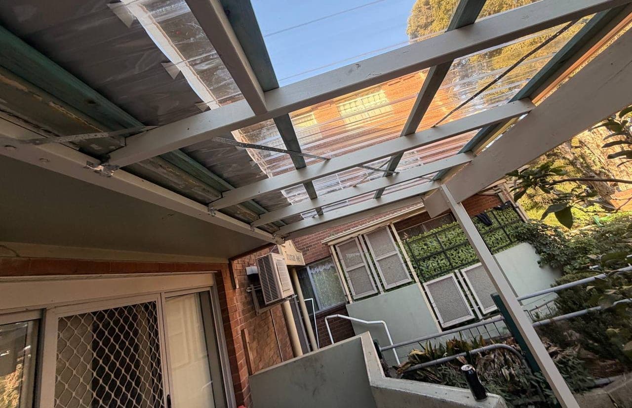 Polycarbonate pergola roof replacement Crown Roofers Riverwood South West Sydney — photo 31 v2
