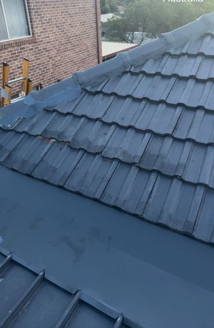 Concrete tile roof restoration with charcoal membrane Crown Roofers Blacktown Western Sydney 2 — photo 5 v2