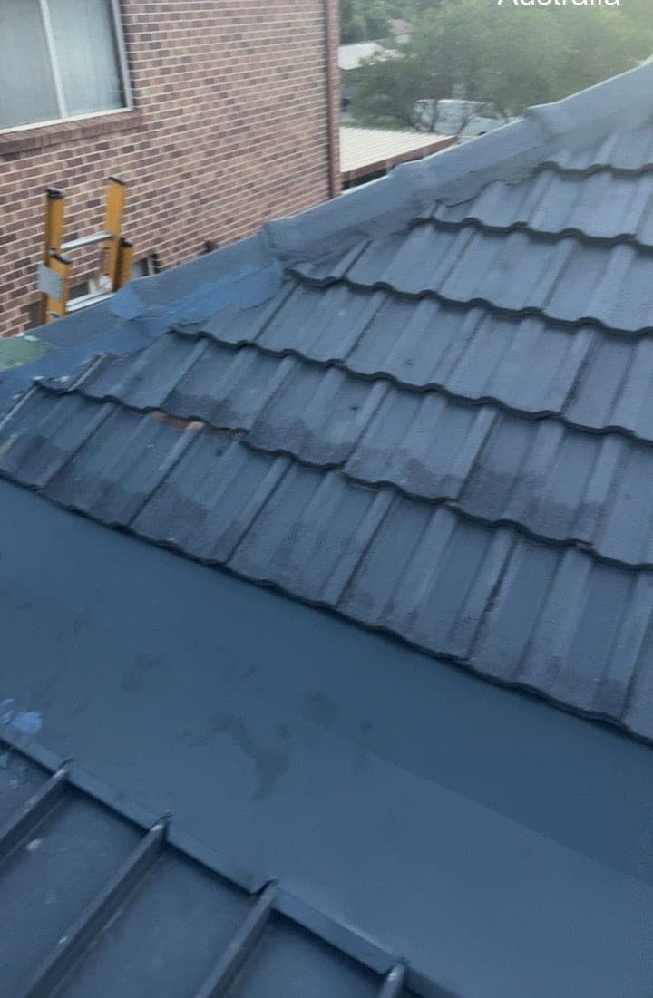 Concrete tile roof restoration with charcoal membrane Crown Roofers Blacktown Western Sydney 2 — photo 7 v2