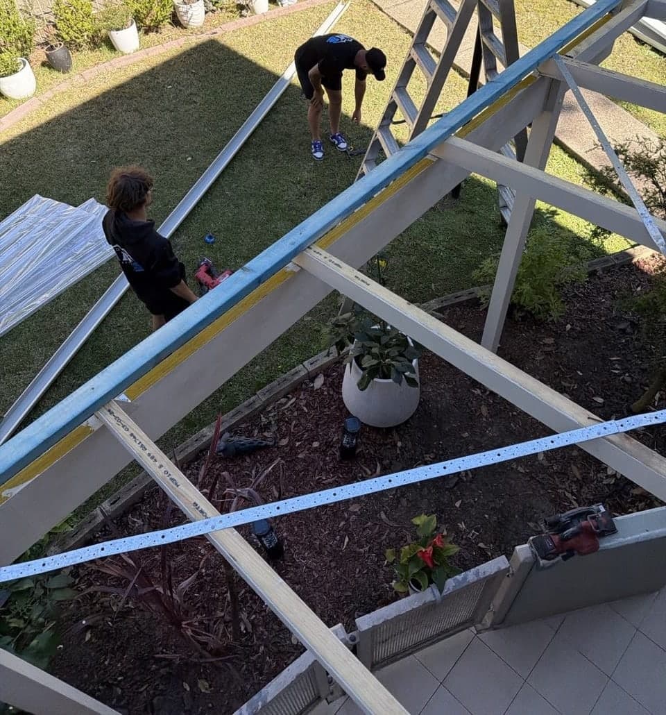Polycarbonate pergola roof replacement Crown Roofers Riverwood South West Sydney — photo 14 v2