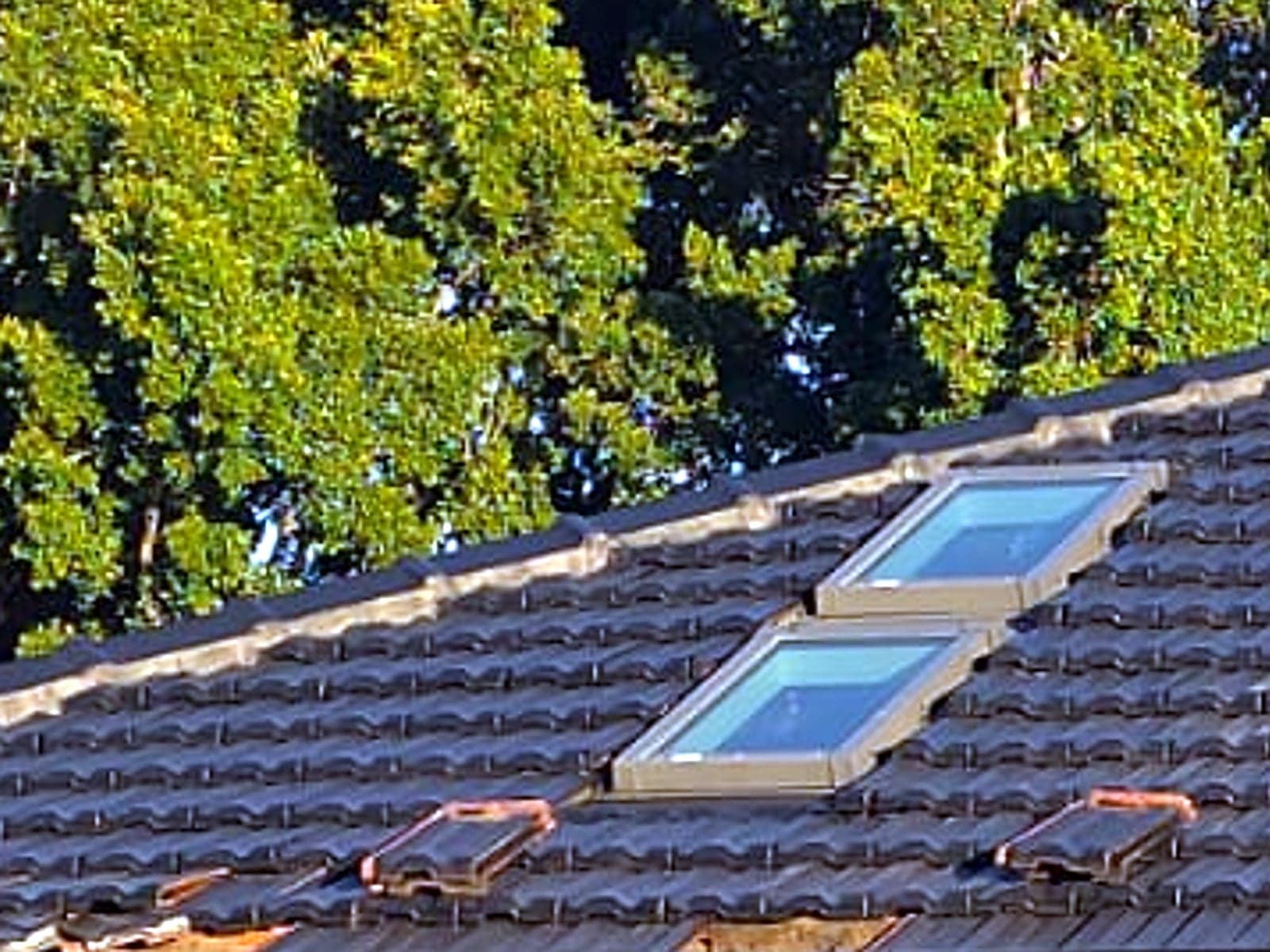 Two skylights installed in a tiled roof, Sydney