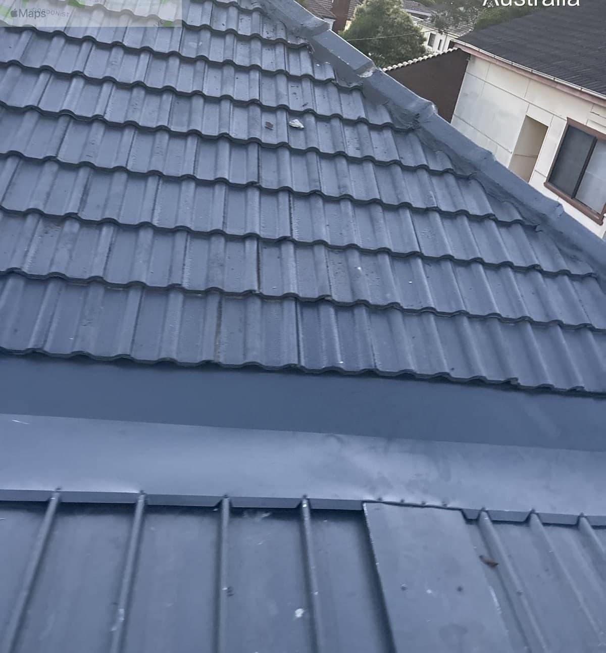 Concrete tile roof restoration with charcoal membrane Crown Roofers Blacktown Western Sydney — photo 5 v2